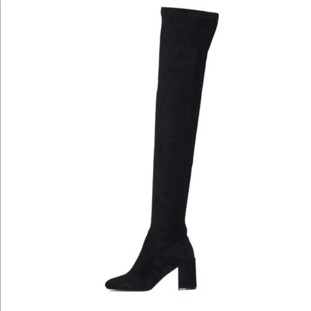 Jeffrey Campbell Cienega Black Heel Boots over the knees
